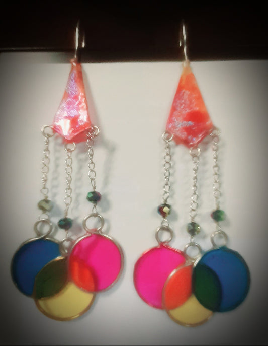 Dangly, colorful handmade earrings