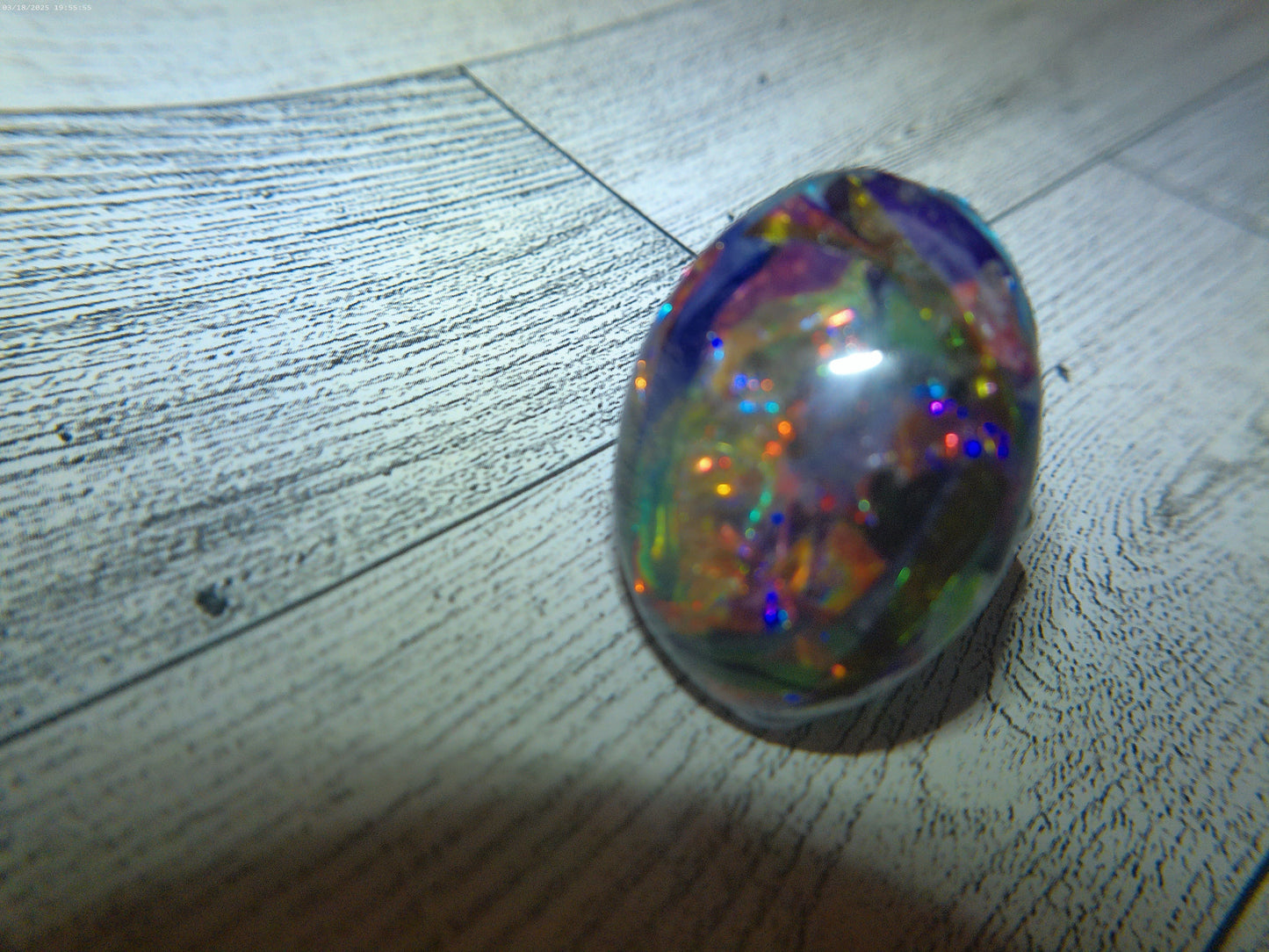 Resin Faux-Opal Large Oval Ring